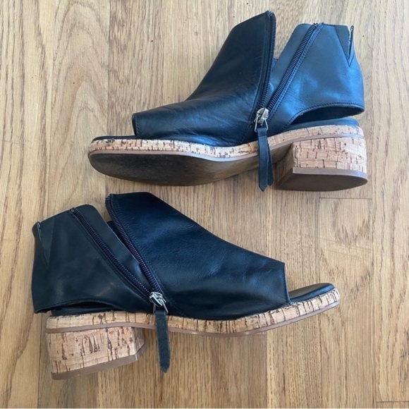 Miista Lucina Open Toe Leather Bootie Cork Heel Size 36 (US 6) - Picture 5 of 16